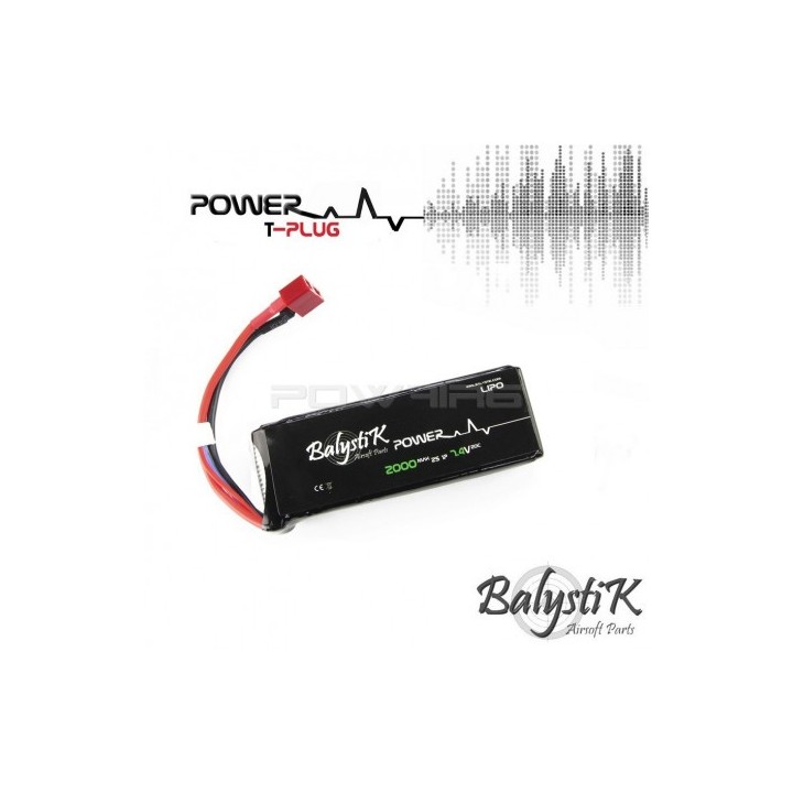 Balystik batterie lipo 7,4V 2000 mah 20C - Produits Airsoft