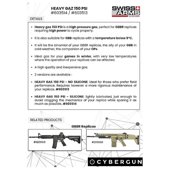 Accessoire airsoft Swiss Arms M4 Heavy 150 PSI