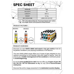 Bouteille de gaz Swiss arms Scar Heavy (150 PSI) Lubrifié 760ml