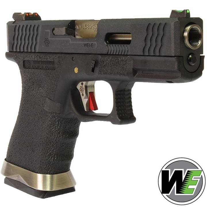R19 (G003WET-5) Gen4 T5, metal slide, silver barrel, GBB, black