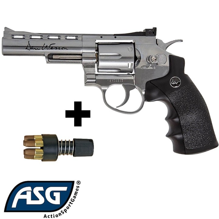Dan Wesson 4" Silver CO2 Airsoft Replica - 6-Shot Metal Revolver