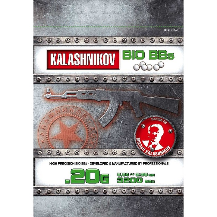 Airsoft BBs Bio 0.20g Kalashnikov 6mm | Biodegradable and Accuracy