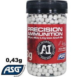 Billes, 0,43g - 1000 pcs en bouteille ASG - Produits Airsoft