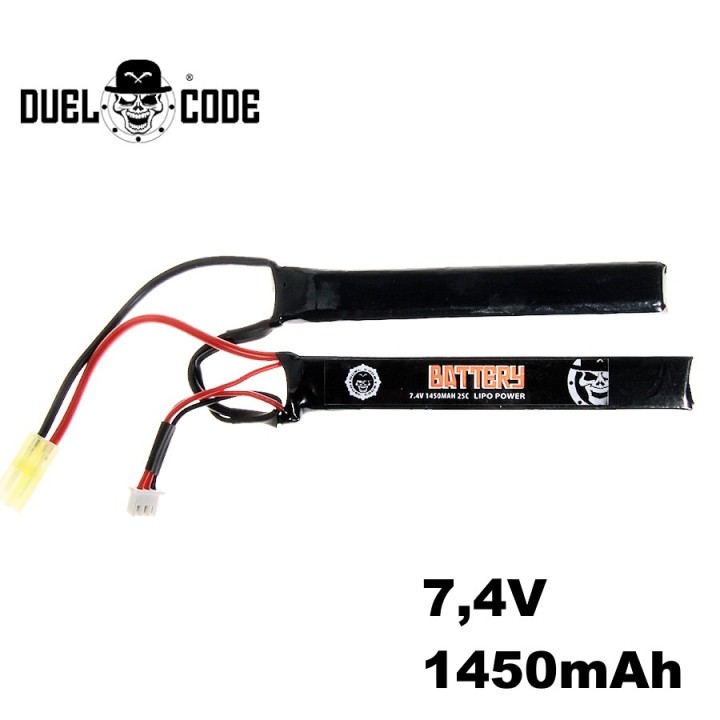 batterie lipo 7.4v 1450mah duel code airsoft