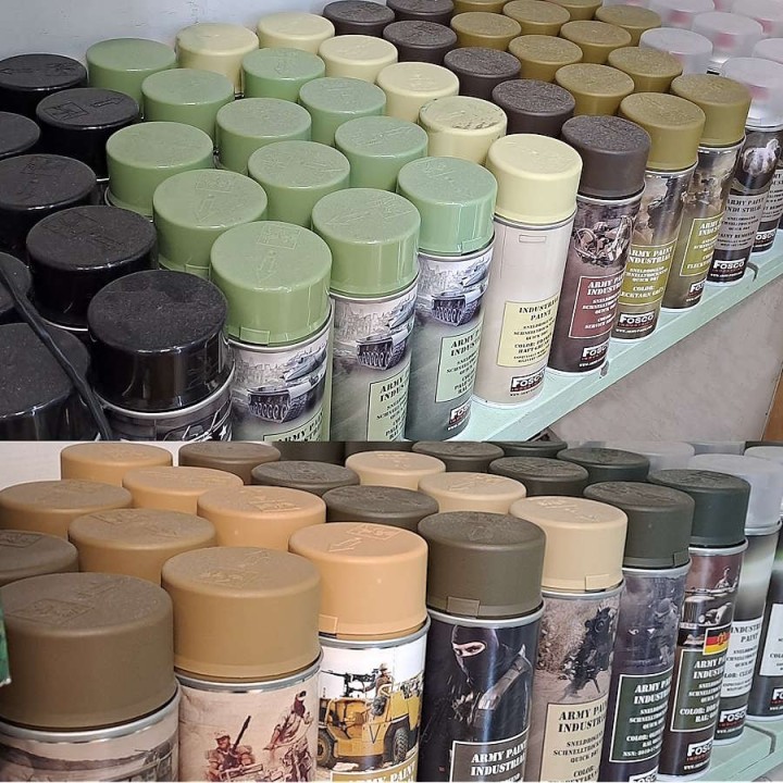 DDR Green military spray paint - Fosco: robust spray paint, camouflage car and equipment