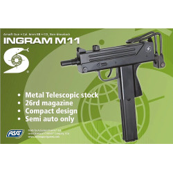 Réplique airsoft Cobray Ingram M11 hop-up fixe