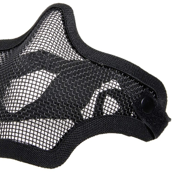 half-mask grillagé airsoft masque léger noir protection dents