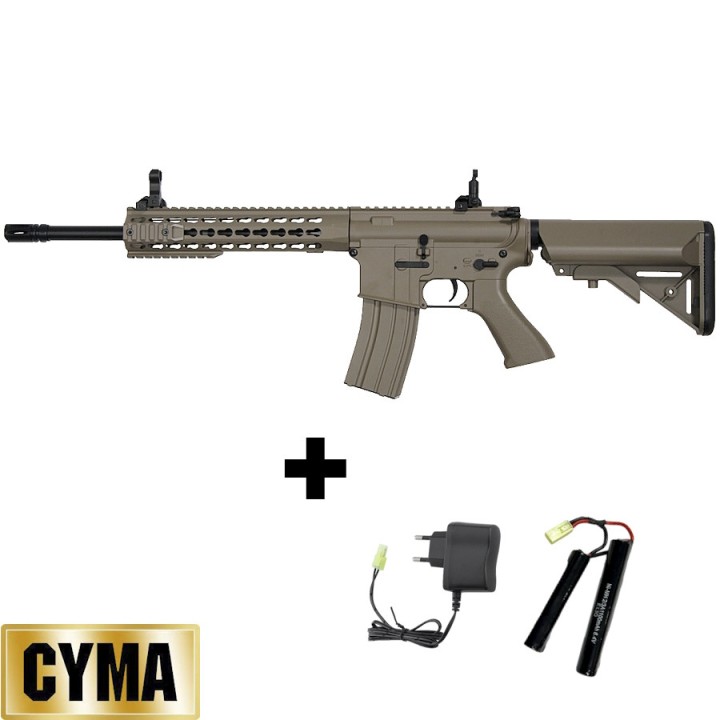 CYMA CM515 AEG M4 Keymod Tan - Airsoft Beginner Rifle 1 Joule [2025]