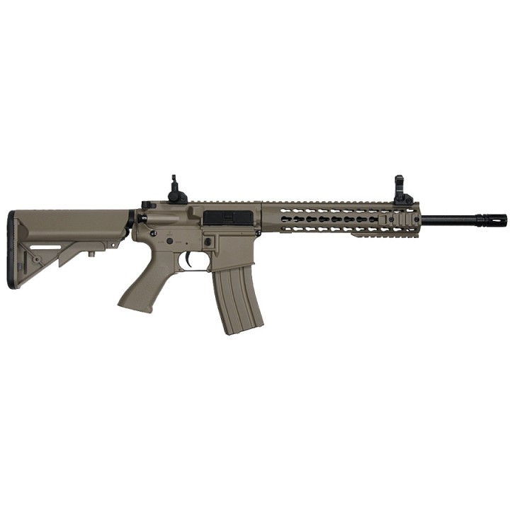 Fusil airsoft électrique débutant CYMA CM515 1 joule, couleur tan, prêt à l’emploi
