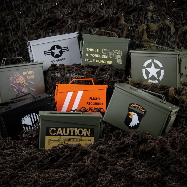 organisateur tactique caisse munitions métal 50 cal