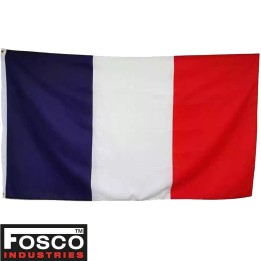 Drapeau France 150x90 cm polyester Fosco Industries tricolore bleu blanc rouge