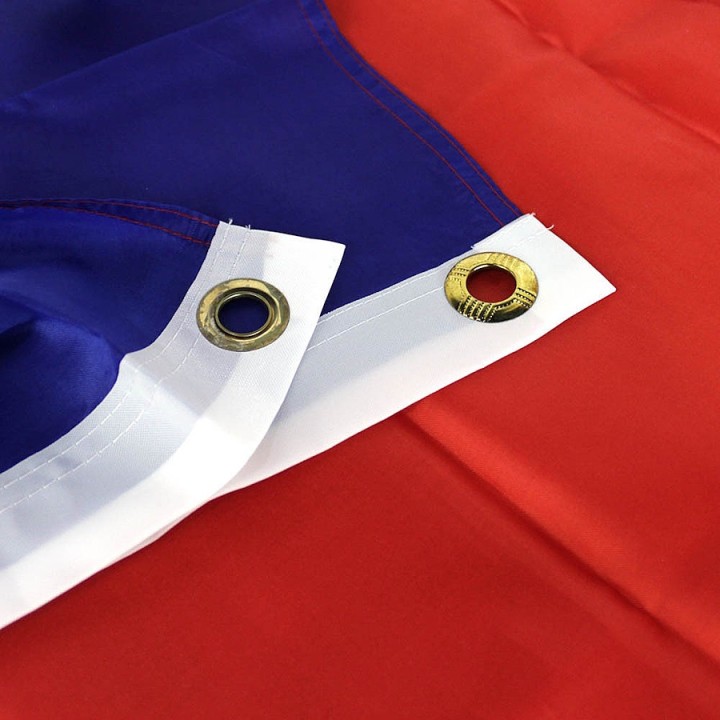 Drapeau français extérieur avec œillets en laiton et sangle de renfort 4cm