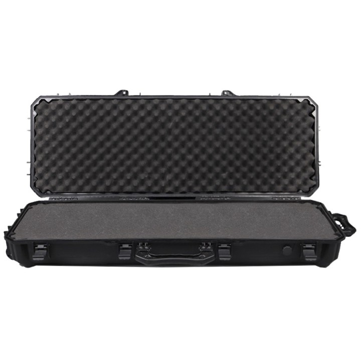 Mallette airsoft avec coque polymère et mousse alvéolée antichoc.