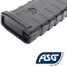 Détail du grip ergonomique et marquages officiels CAA sur chargeur M4 AEG