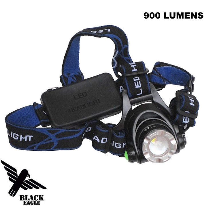 Lampe frontale tactique paintball LED XML-T6 900 lumens zoom X500