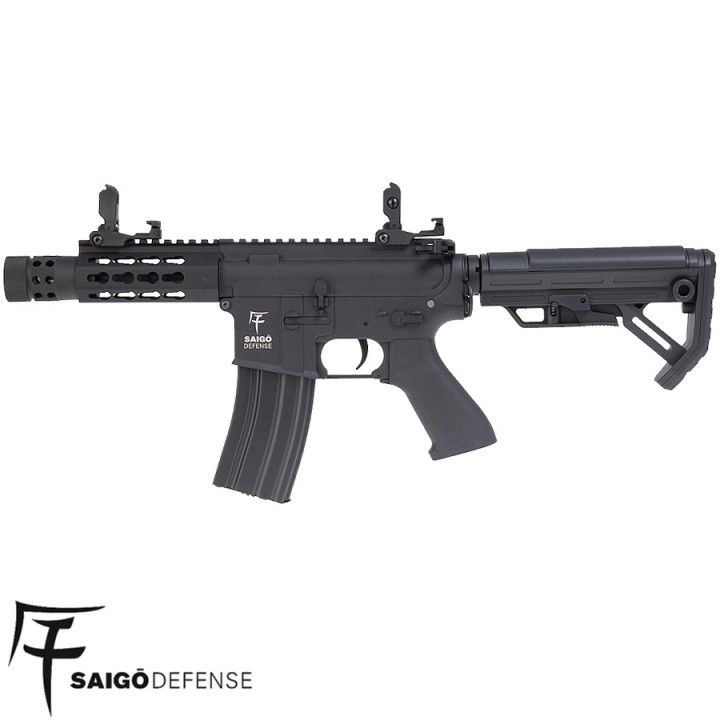 Réplique airsoft AEG Saigo Defense Kenji Short S noir canon court