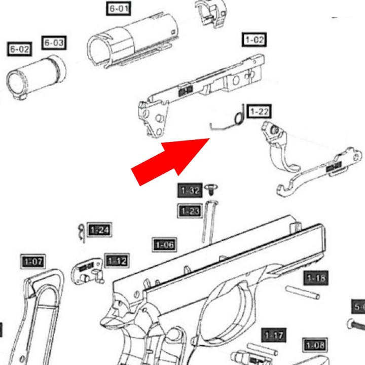 Trigger Spring en acier haute résistance pour pistolet ASG CZ 75D Compact