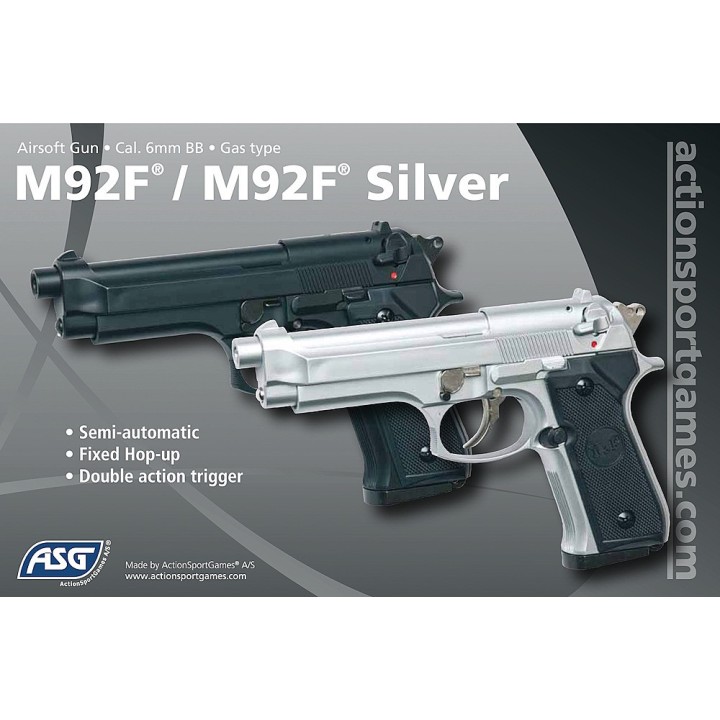 ASG M92F, Gas, Non Blow Back, Black