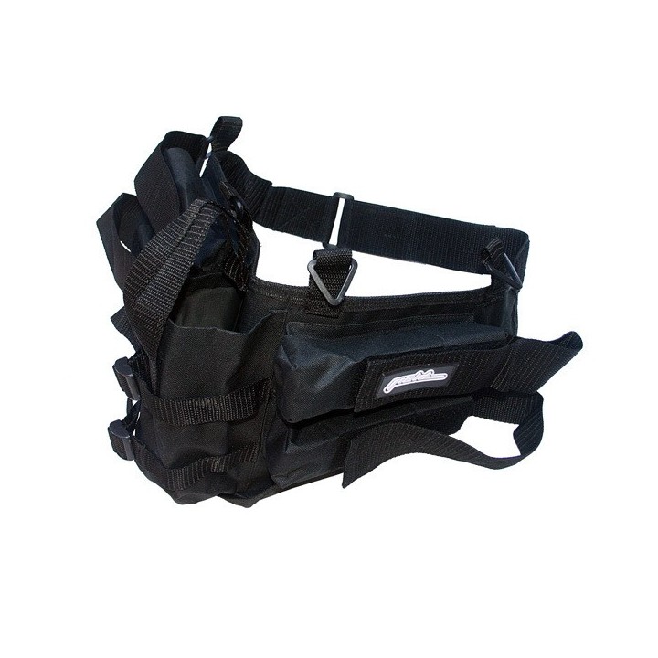 Paintball Harnais Field 4 pots + emplacement bouteille camo Horizontal
