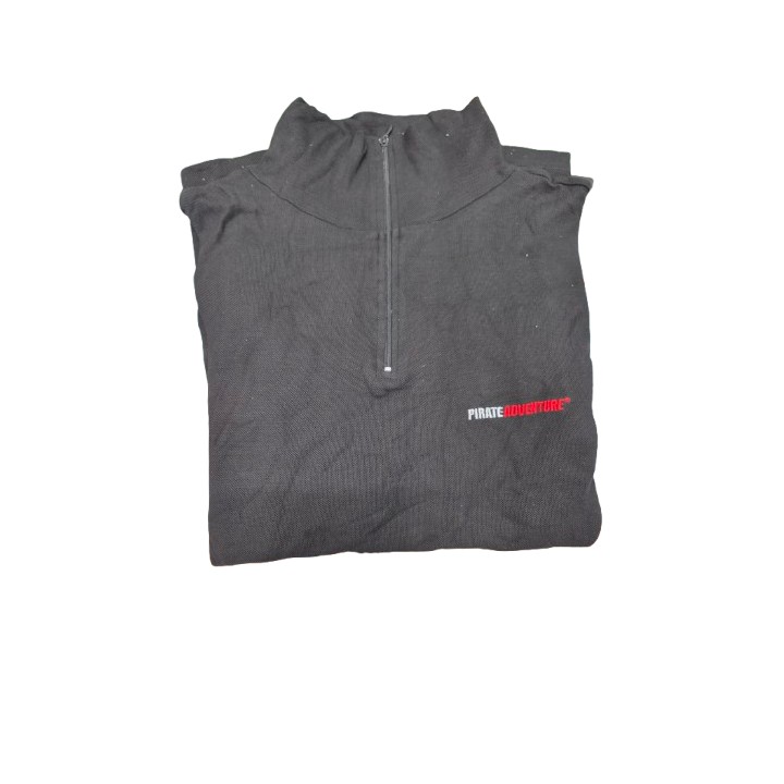 Polo Noir PIRATE - Taille XL (Manche Longue)