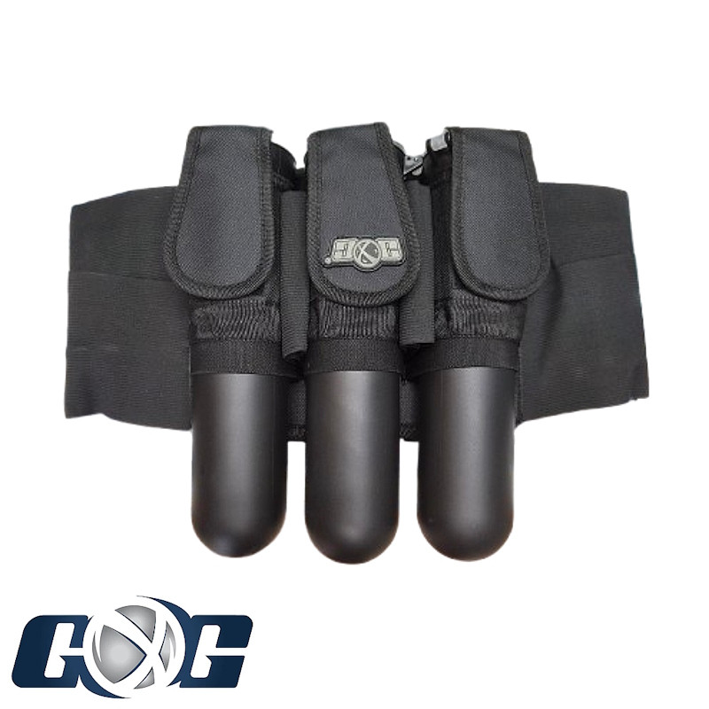 Harnais paintball Gxg Back Pack Deluxe transportant trois pods standard