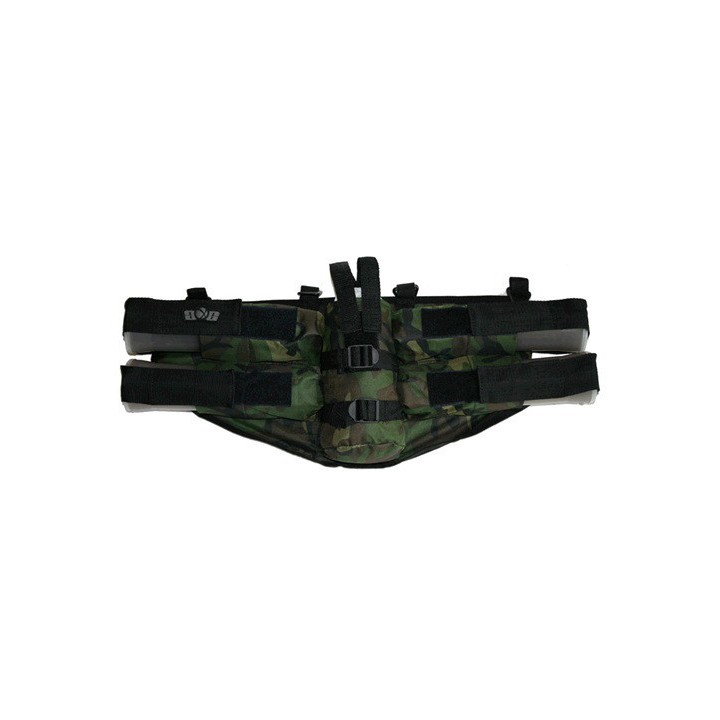 Paintball Harnais GxG 4 pots + emplacement bouteille camo Horizontal