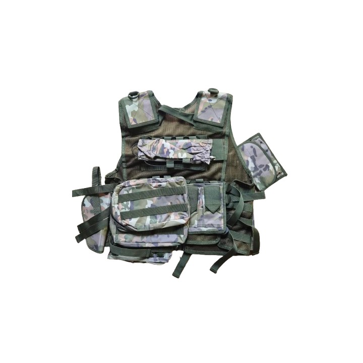 Tactical Vest Black Eagle - Version Forest Camo (High Cap)