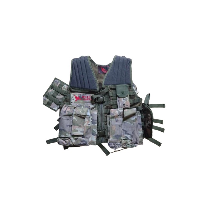 Tactical Vest Black Eagle - Version Forest Camo (High Cap)