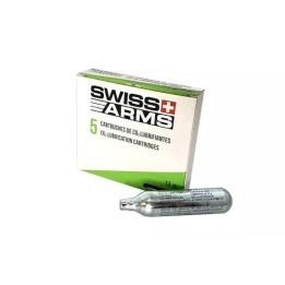 Cartouches CO₂ lubrifiantes Swiss Arms 12g x5 pour entretien airsoft