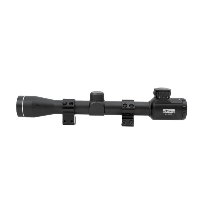 Lunette Swiss Arms 6x32EG Réticule Rouge + Rail 11mm | Optique Tir